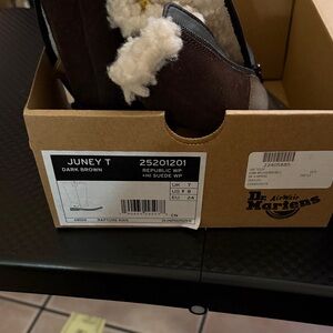 Dr. Martens Dark Brown Suede Boots with Shearling